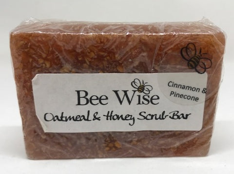 Cinnamon and Pinecone Scrub Soap Bar_BeeWiseLLC.com