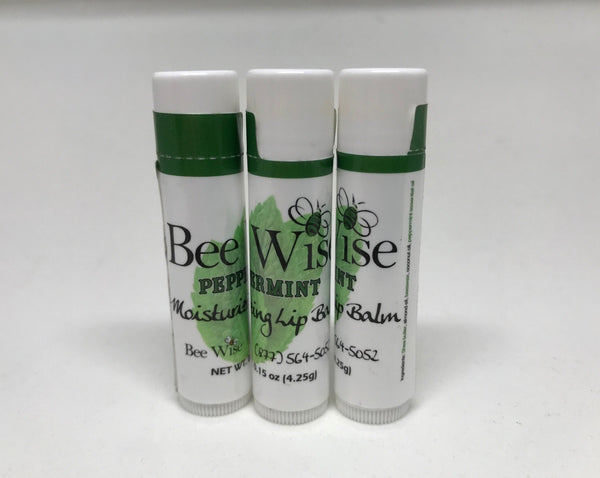 Peppermint Moisturizing Lip Balm BeeWiseLLC.com