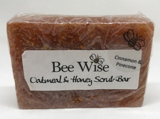 Cinnamon and Pinecone Scrub Soap Bar_BeeWiseLLC.com